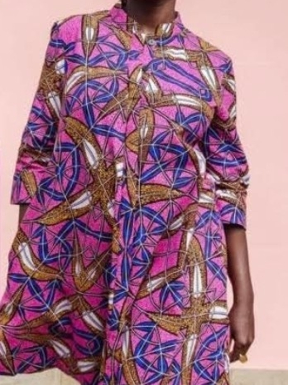 ZURI ACACIA Pink African Wax Print DRESS